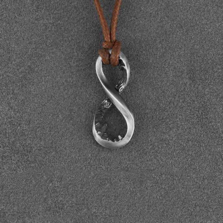 WorldNorse 999 Sterling Silver Infinity Mountain Necklace - Small Size - With Leather Cord - image 5