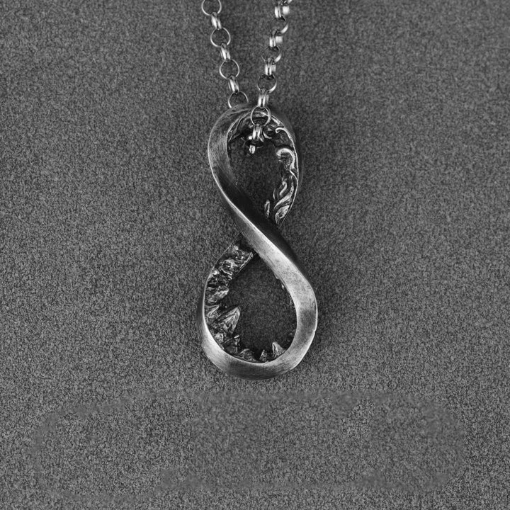 WorldNorse 999 Sterling Silver Infinity Mountain Necklace - With 60cm O-Shaped Chain - image 8
