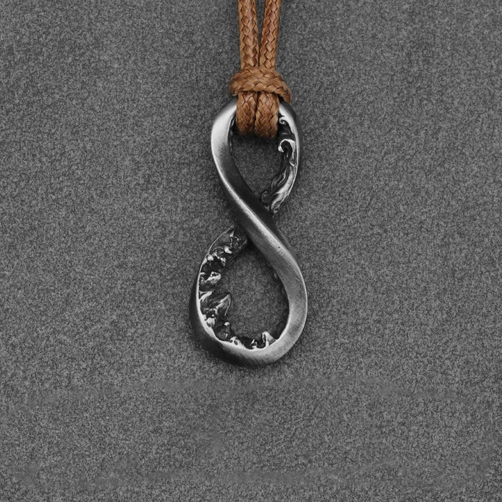 WorldNorse 999 Sterling Silver Infinity Mountain Necklace - Large Size - With Leather Cord - image 6