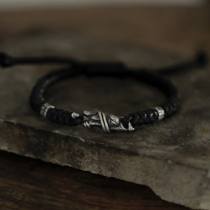 WorldNorse Handcrafted 999 Silver Dragon Braided Bracelet - image 1