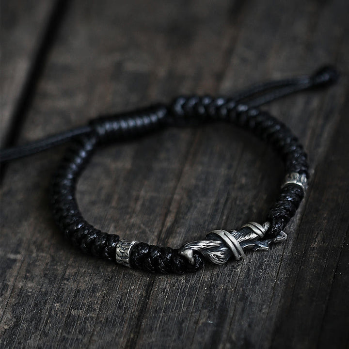 WorldNorse Handcrafted 999 Silver Dragon Braided Bracelet - image 0