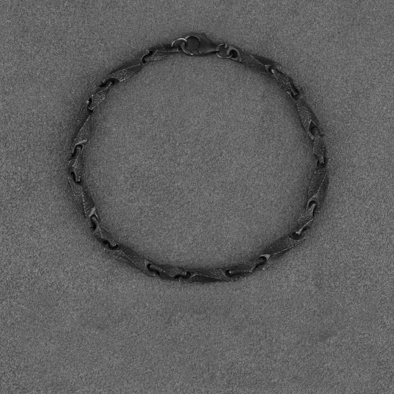 WorldNorse 925 Sterling Silver Dark Rugged Chain Bracelet - 3mm - 19cm - image 4