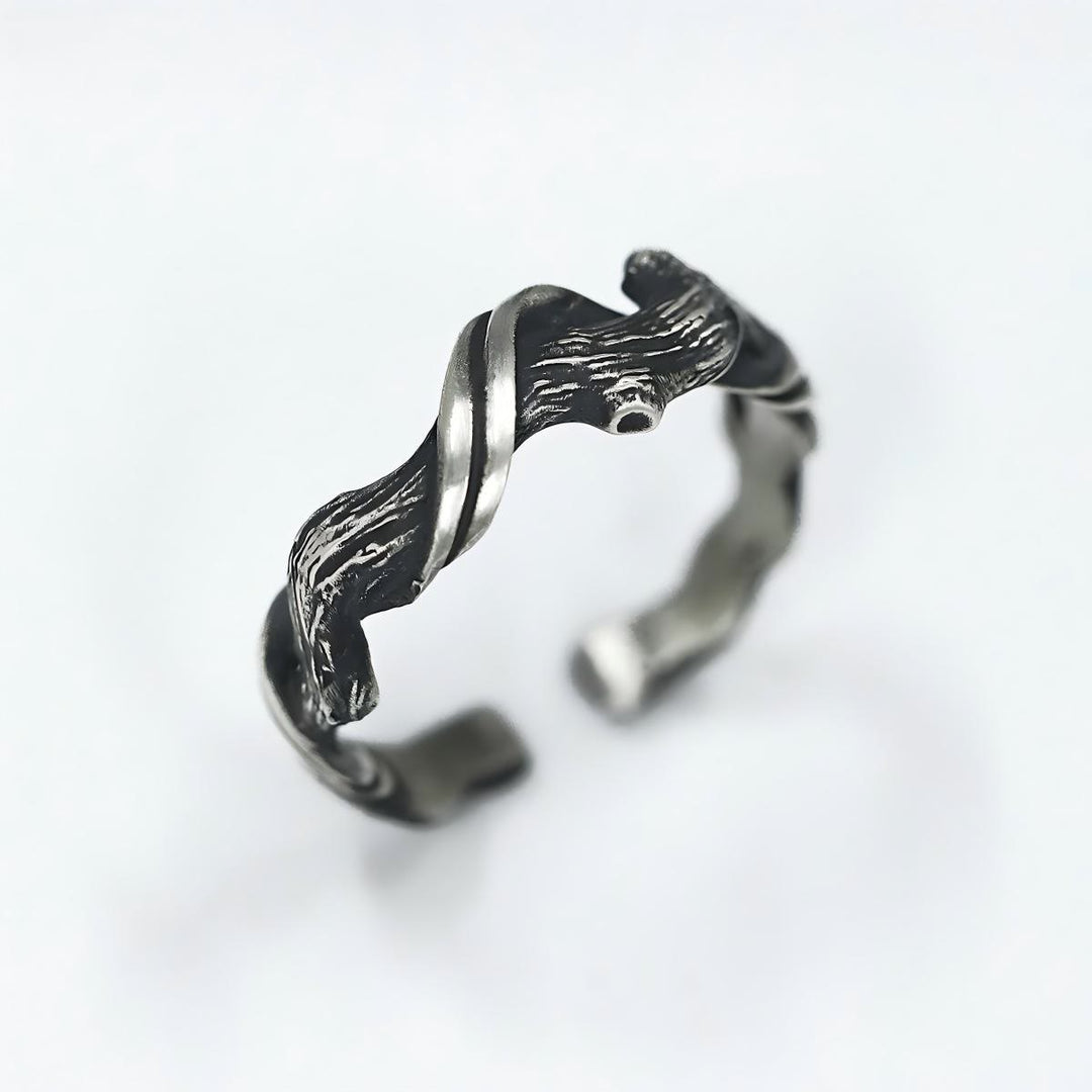 WorldNorse 999 Sterling Silver Gothic Textured Branch Ring - image 5