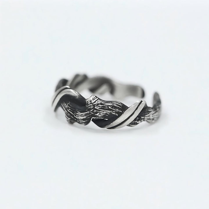 WorldNorse 999 Sterling Silver Gothic Textured Branch Ring - image 6