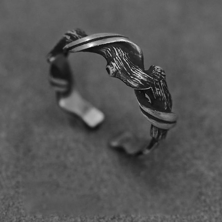 WorldNorse Handcrafted 999 Silver Gothic Textured Branch Ring - Large - NO THANKS - image 4