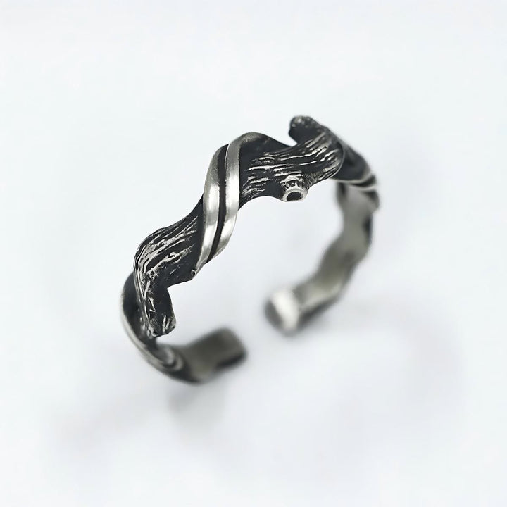 WorldNorse 999 Sterling Silver Gothic Textured Branch Ring - image 5