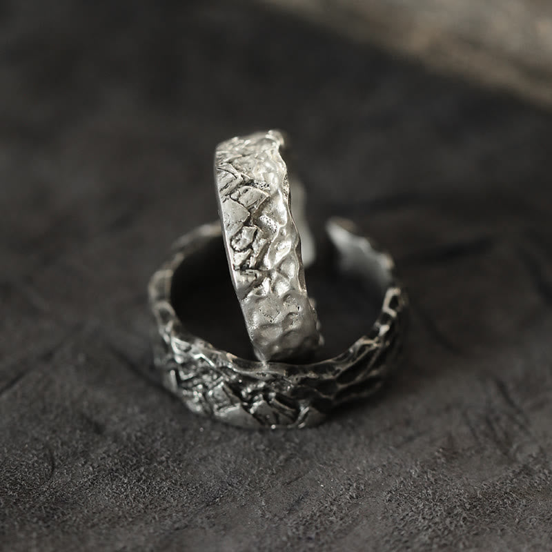 WorldNorse 999 Sterling Silver Handmade Rugged Surface Ring - image 1