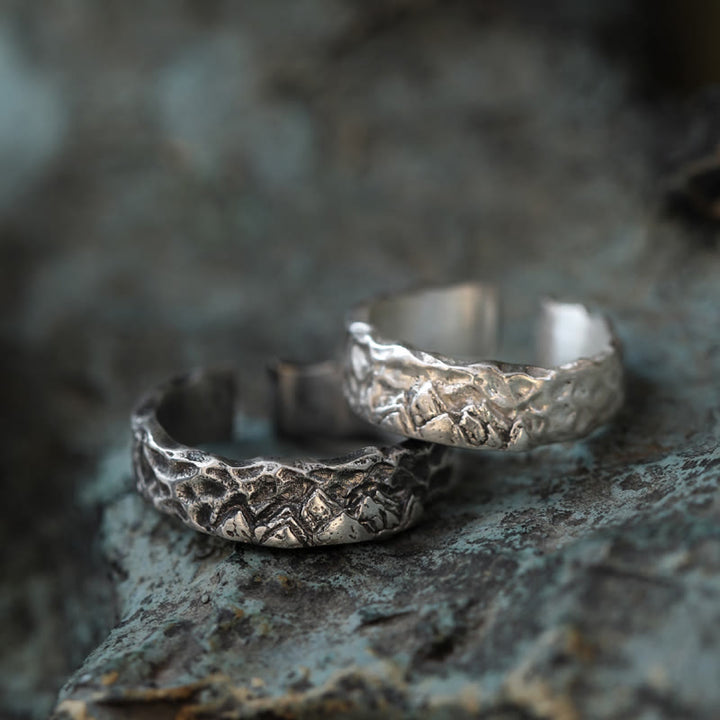 WorldNorse Handcrafted 999 Silver Handmade Rugged Surface Ring - image 0