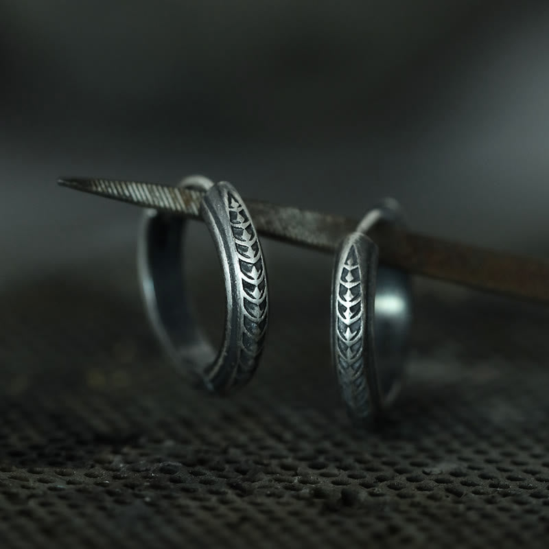 WorldNorse 925 Sterling Silver Gothic Engraved Silver Earrings - image 3