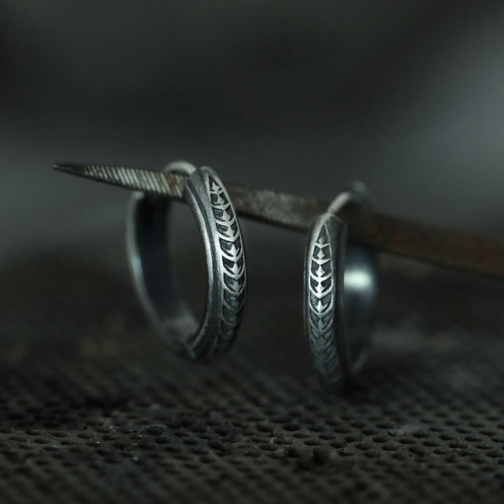 WorldNorse 925 Sterling Silver Gothic Engraved Silver Earrings - image 3