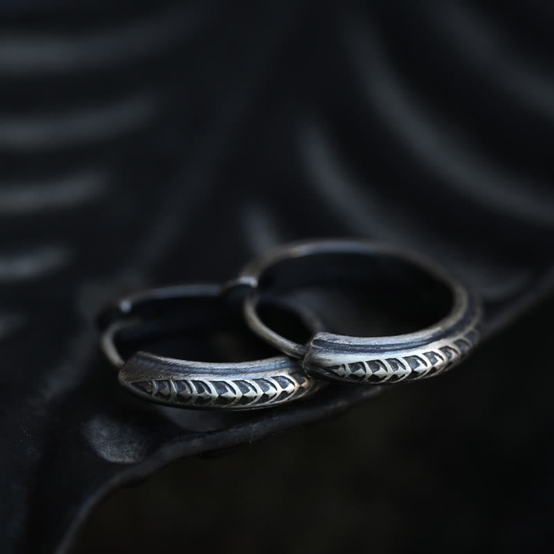 WorldNorse 925 Sterling Silver Gothic Engraved Silver Earrings - image 0