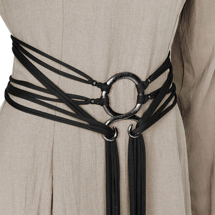 WorldNorse Whimsical Ring Multi Strap Belt - Black - image 5