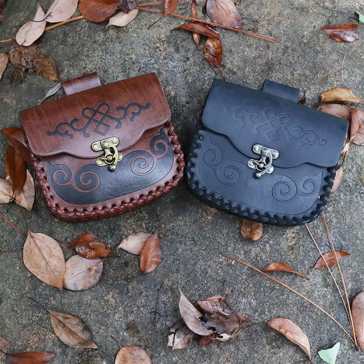 WorldNorse Ethnic Tooled Leather Pouch Bag - image 0