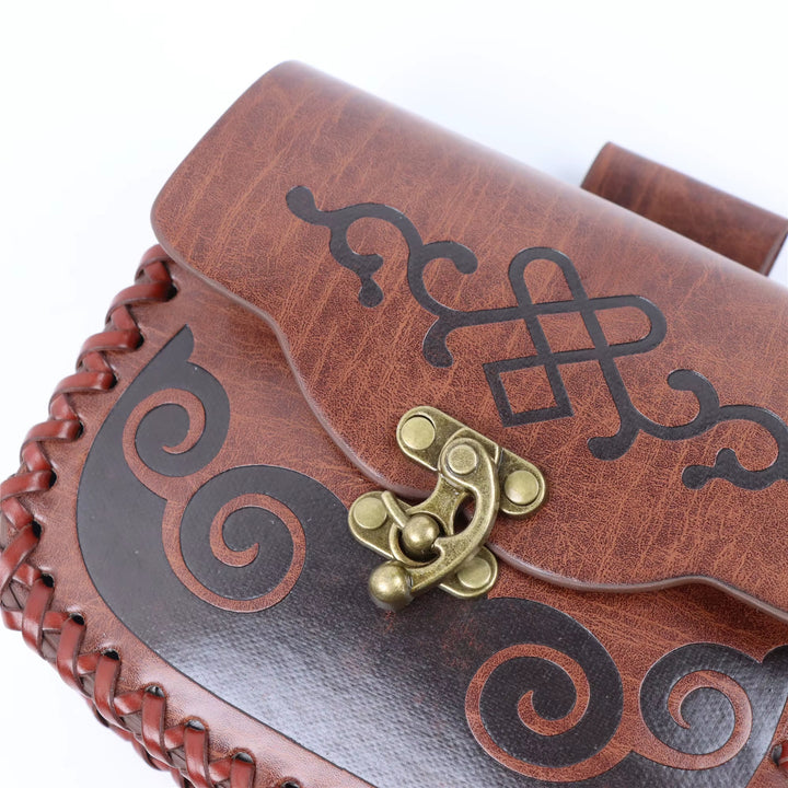 WorldNorse Ethnic Tooled Leather Pouch Bag - image 2