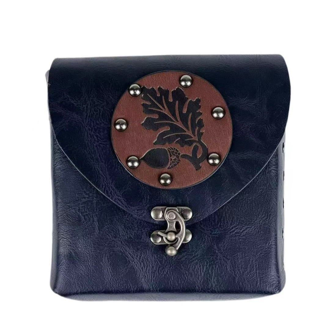 WorldNorse Oak Leaf Acorn Studded Vintage Pouch Bag - Black - image 4