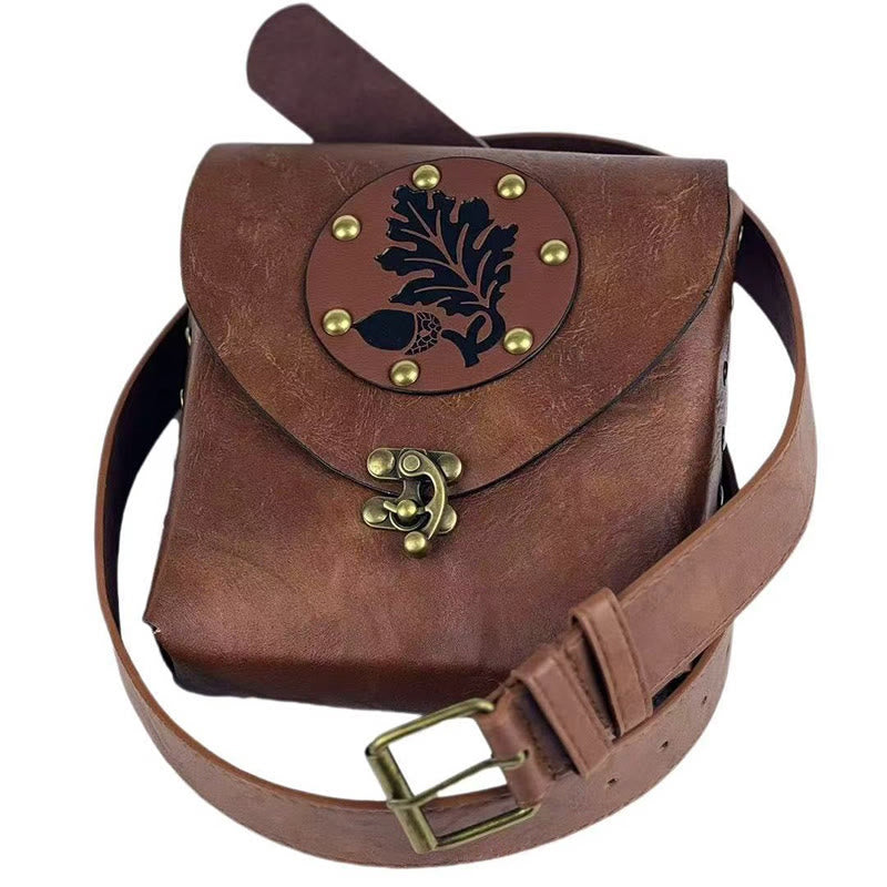 WorldNorse Oak Leaf Acorn Studded Vintage Pouch Bag - image 1