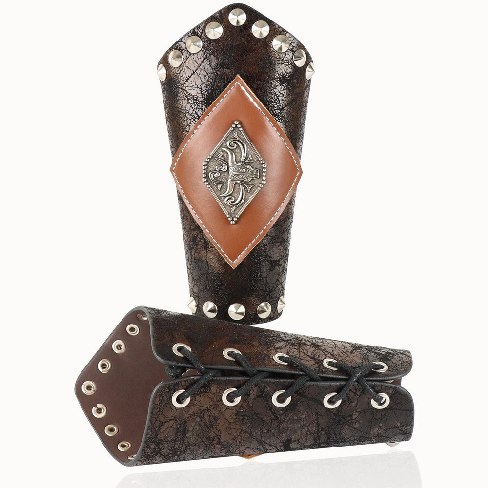 WorldNorse Studded Beast Emblem Arm Bracers - image 1