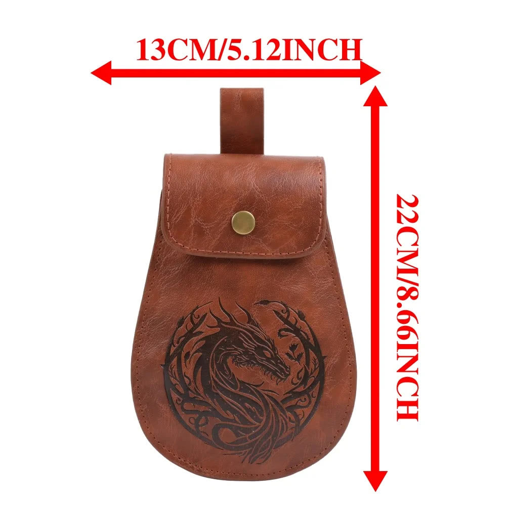 WorldNorse Dragon Emossed Retro Leather Pouch Bag - image 9