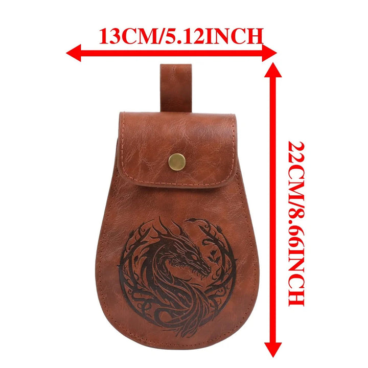 WorldNorse Dragon Emossed Retro Leather Pouch Bag - image 9