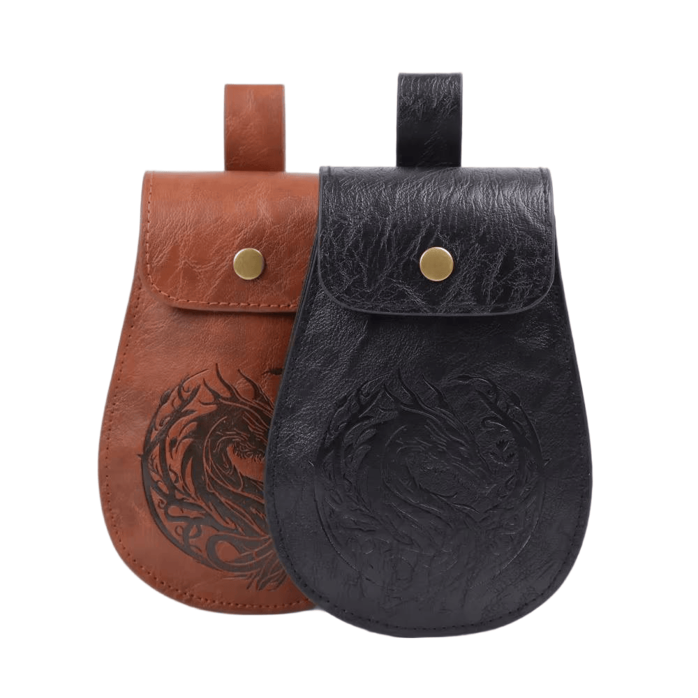 WorldNorse Dragon Emossed Retro Leather Pouch Bag - image 2