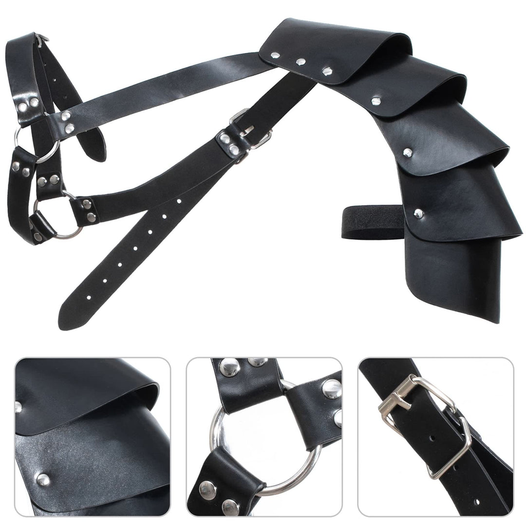 WorldNorse Hooded Scarf Buckled Belt Arm Bracers Waistband Pauldron Set - image 5