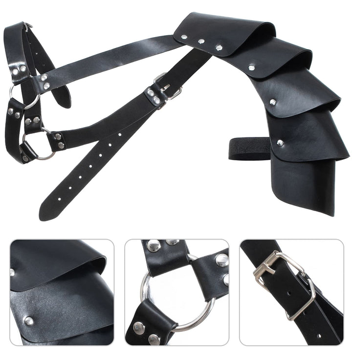 WorldNorse Hooded Scarf Buckled Belt Arm Bracers Waistband Pauldron Set - image 5