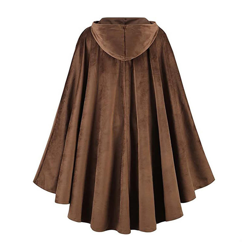 WorldNorse Rustic Hooded Buckle Trimmed Cosplay Cloak - image 2