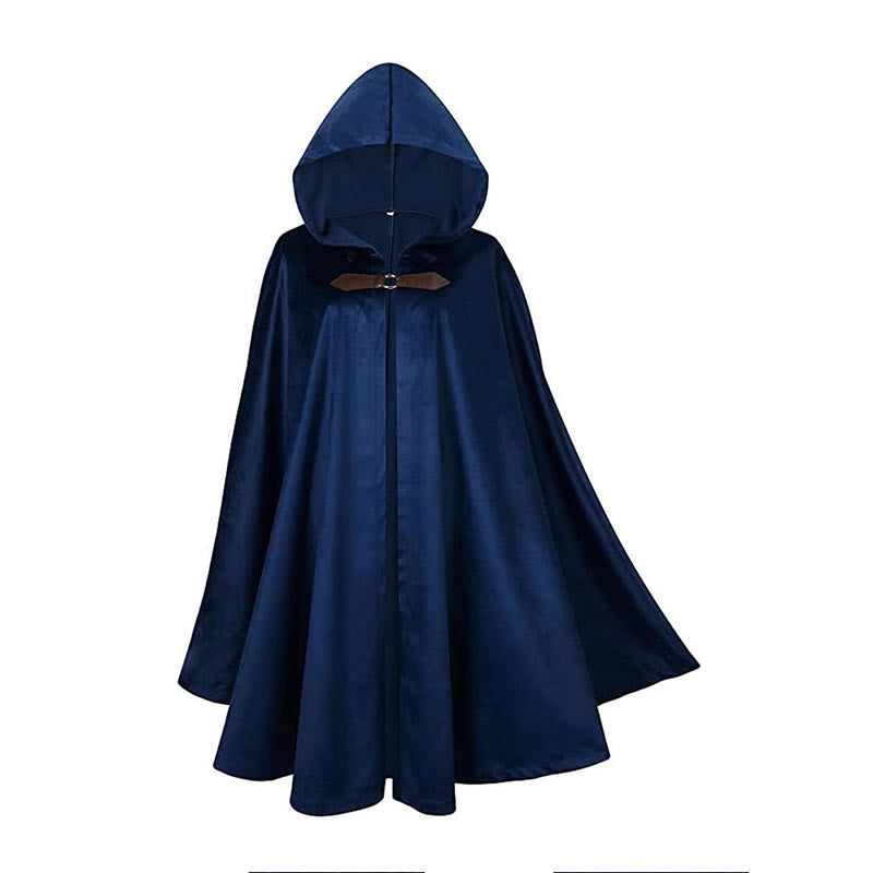 WorldNorse Rustic Hooded Buckle Trimmed Cosplay Cloak - image 4