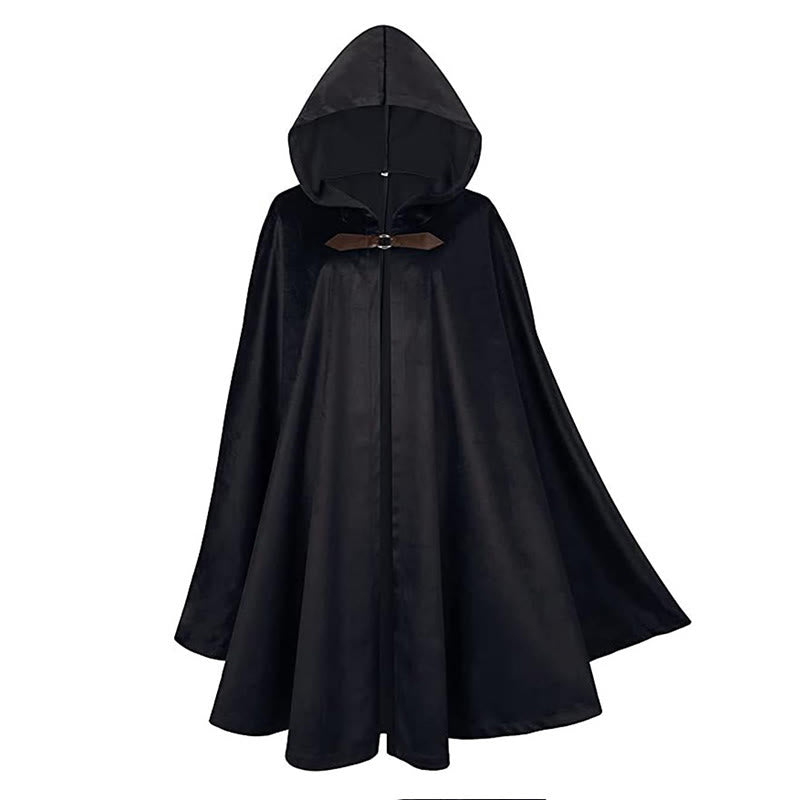 WorldNorse Rustic Hooded Buckle Trimmed Cosplay Cloak - image 7