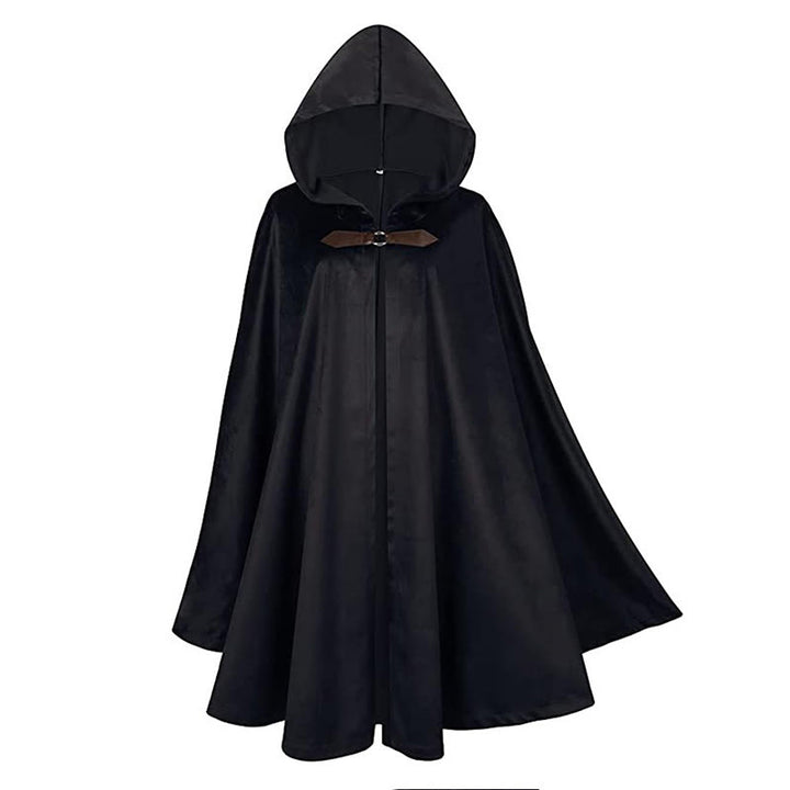 WorldNorse Rustic Hooded Buckle Trimmed Cosplay Cloak - image 7