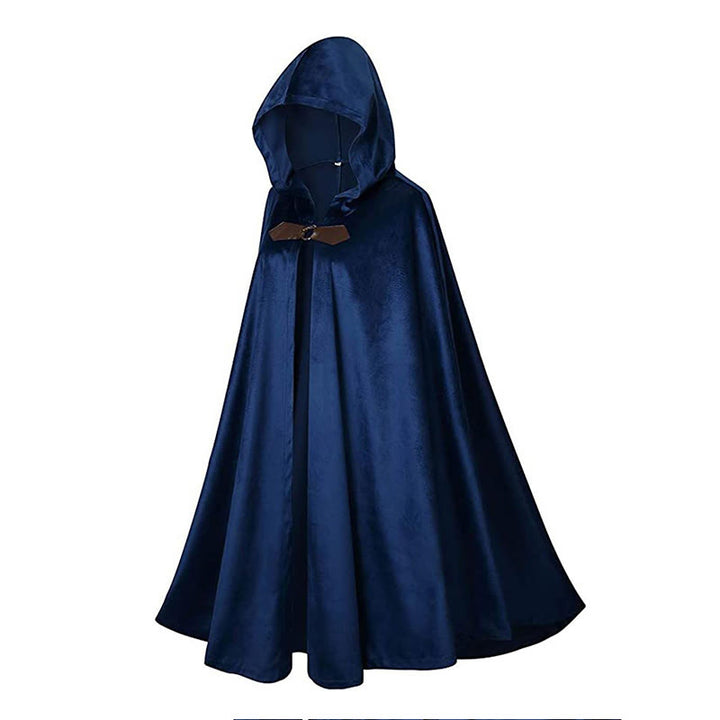 WorldNorse Rustic Hooded Buckle Trimmed Cosplay Cloak - image 3