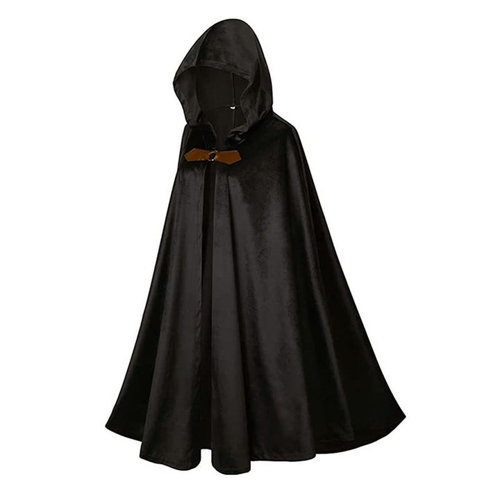 WorldNorse Rustic Hooded Buckle Trimmed Cosplay Cloak - image 6