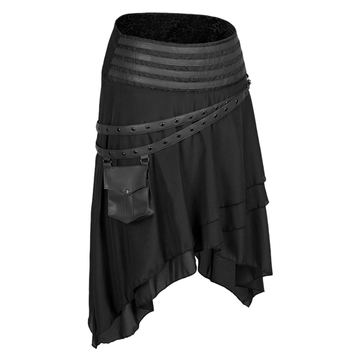 WorldNorse Asymmetric Belted Pouch Costume Skirt - Black - US/UK/AU52，EU62 (6XL) - image 5
