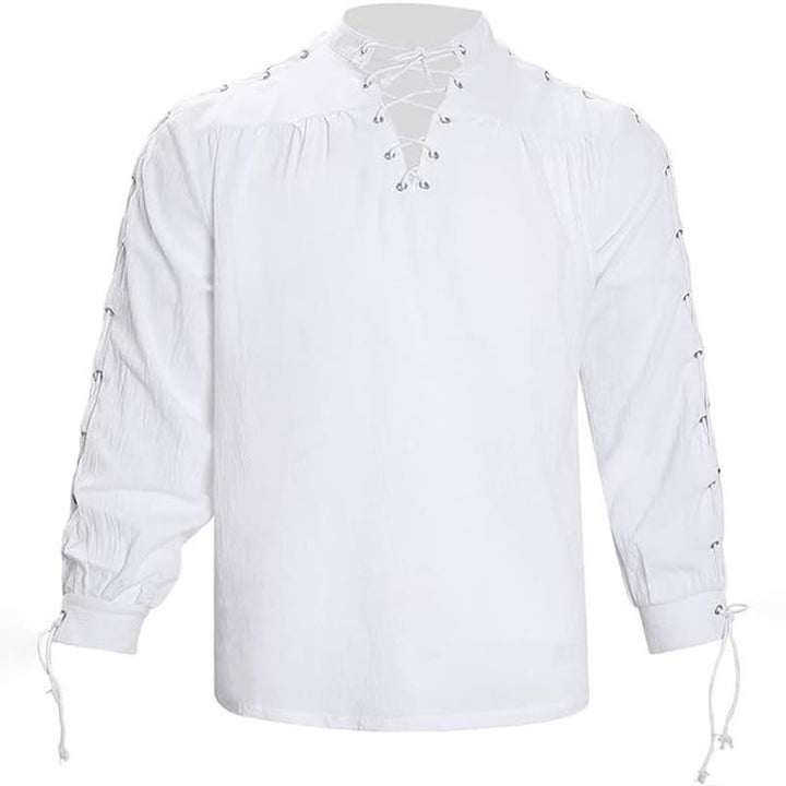 WorldNorse Medieval Laced Up Costume Shirt - White - US/UK/AU50，EU60 (5XL) - image 9