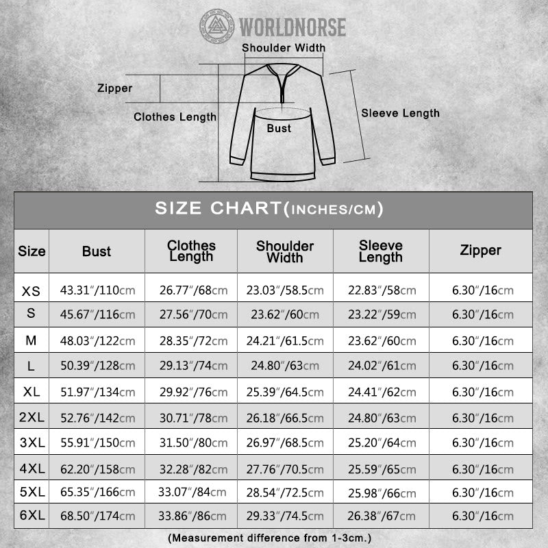 WorldNorse Mythic Vegvisir Skull Rune Zipper Sweatshirt - image 1