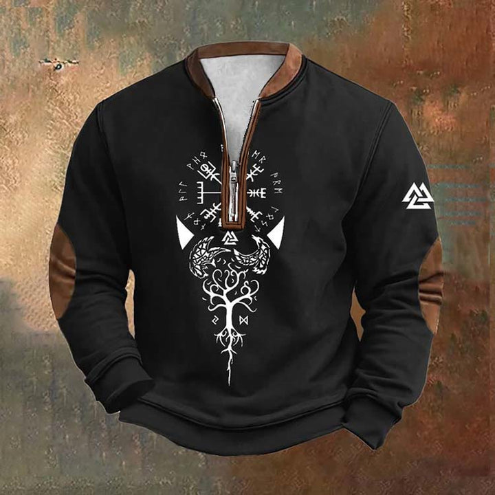 WorldNorse Celestial Yggdrasil Rune Valknut Zipper Sweatshirt - US/UK/AU52，EU62 (6XL) - image 0