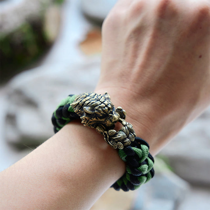 WorldNorse Viking Tiger Head Paracord Braided Bracelet - image 15