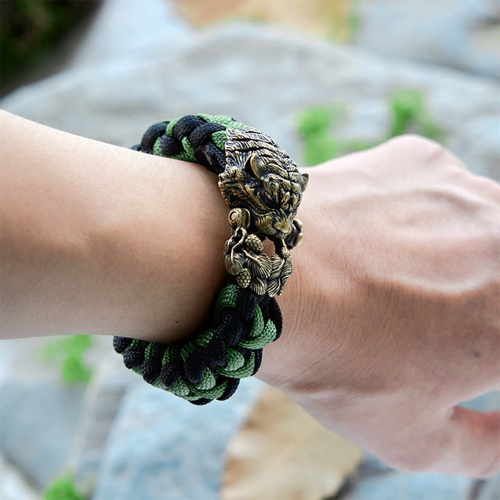 WorldNorse Viking Tiger Head Paracord Braided Bracelet - image 16