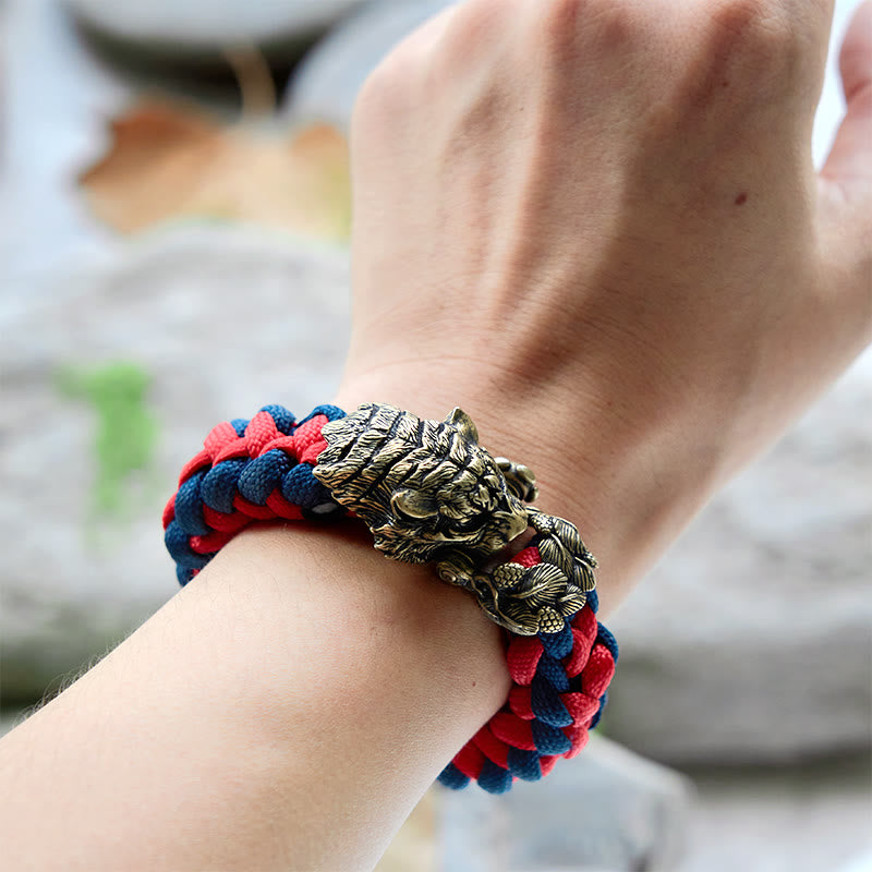 WorldNorse Viking Tiger Head Paracord Braided Bracelet - image 4