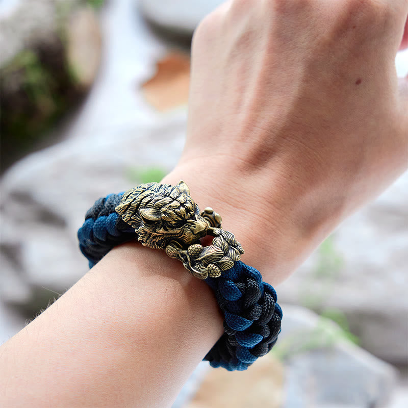 WorldNorse Viking Tiger Head Paracord Braided Bracelet - image 9