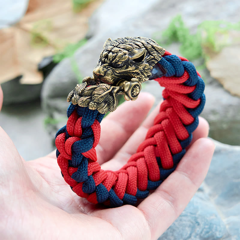 WorldNorse Viking Tiger Head Paracord Braided Bracelet - image 3