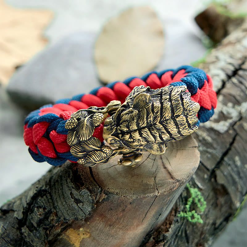 WorldNorse Viking Tiger Head Paracord Braided Bracelet - image 1