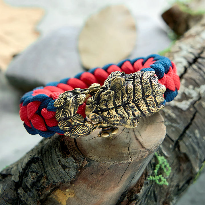 WorldNorse Viking Tiger Head Paracord Braided Bracelet - image 1