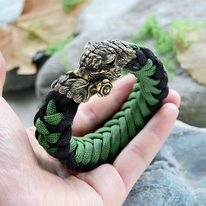 WorldNorse Viking Tiger Head Paracord Braided Bracelet - image 14