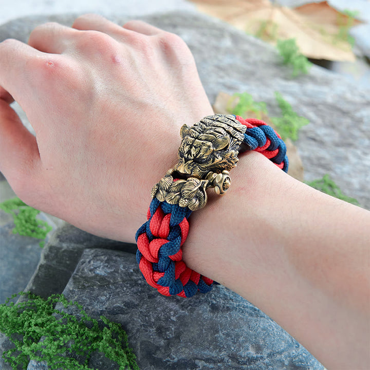 WorldNorse Viking Tiger Head Paracord Braided Bracelet - image 5