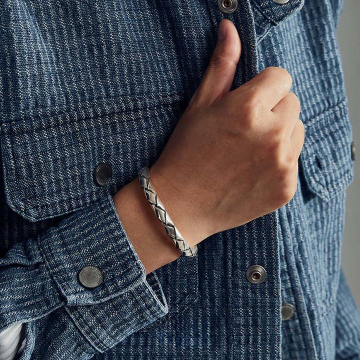 WorldNorse 925 Sterling Silver Serpentine Cuff Bracelet - image 1