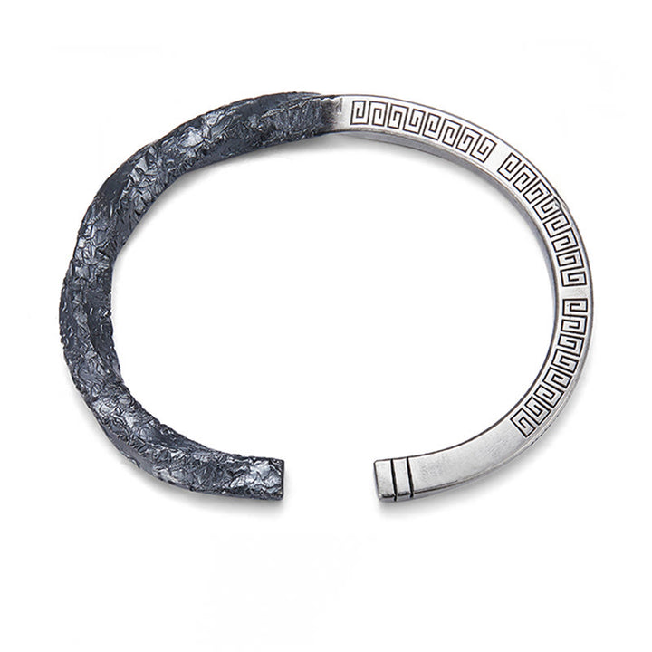 WorldNorse 999 Sterling Silver Textured Rock Bracelet - image 4