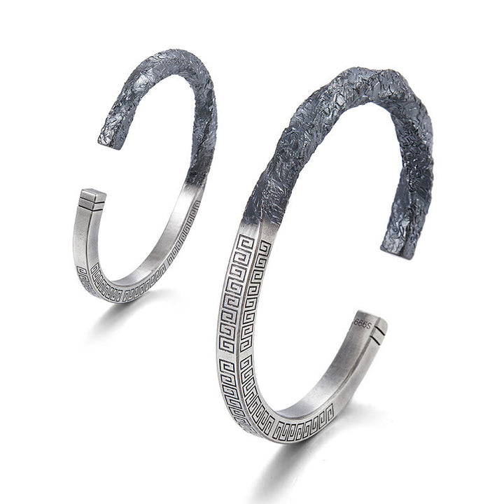 WorldNorse 999 Sterling Silver Textured Rock Bracelet - image 5