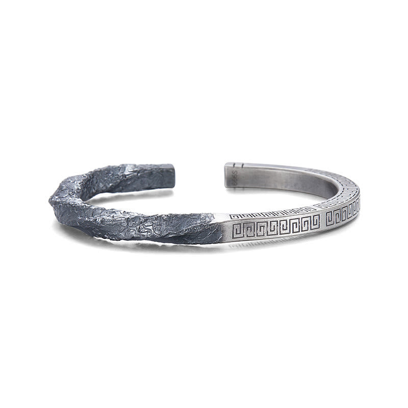 WorldNorse Handcrafted 999 Silver Textured Rock Bracelet - image 4