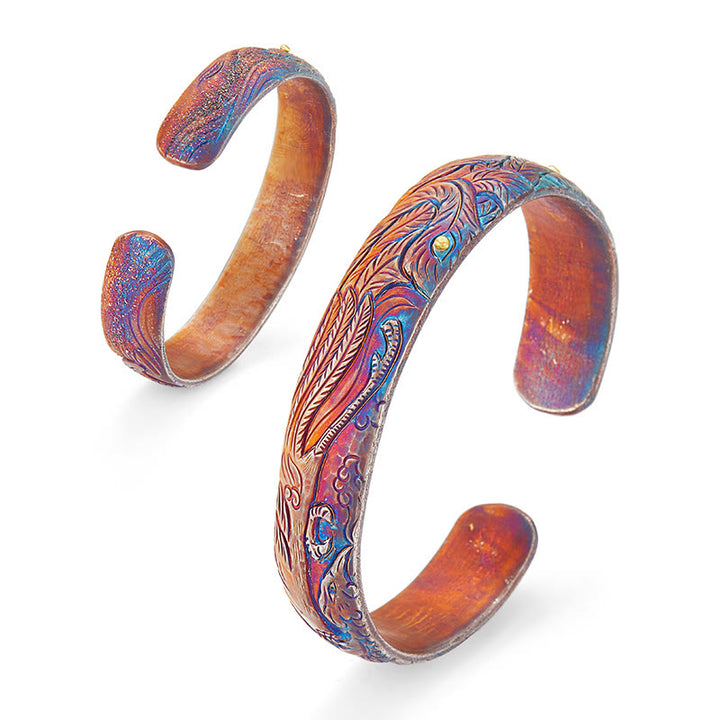 WorldNorse 999 Sterling Gold Hued Feather Engraved Bracelet - image 4